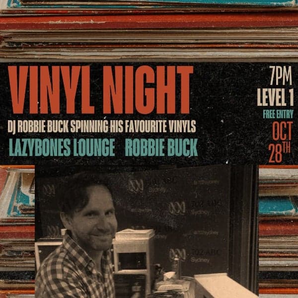 Vinyl Night with Special Guest Robbie Buck on Level 1