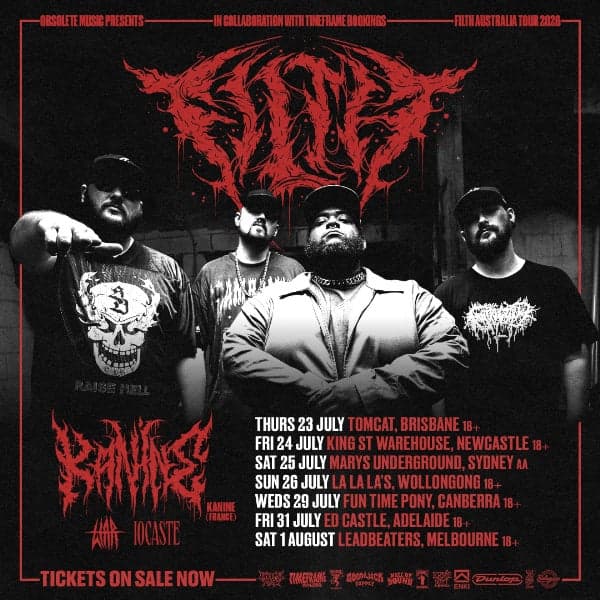 Filth (US) Australian Tour w/ Kanine (FR), Liar & Iocaste